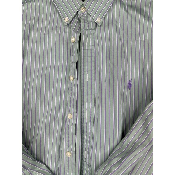 Ralph Lauren Button Down mint and purple sz 18 34-35 - Picture 4 of 7